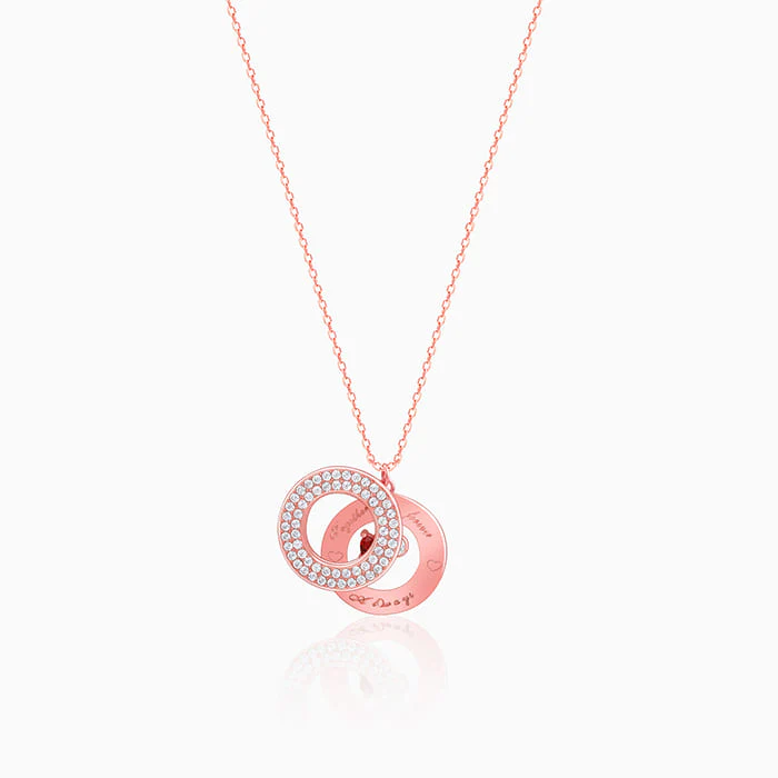 Rose Gold Special Slides Open Pendant With Link Chain - Image 2