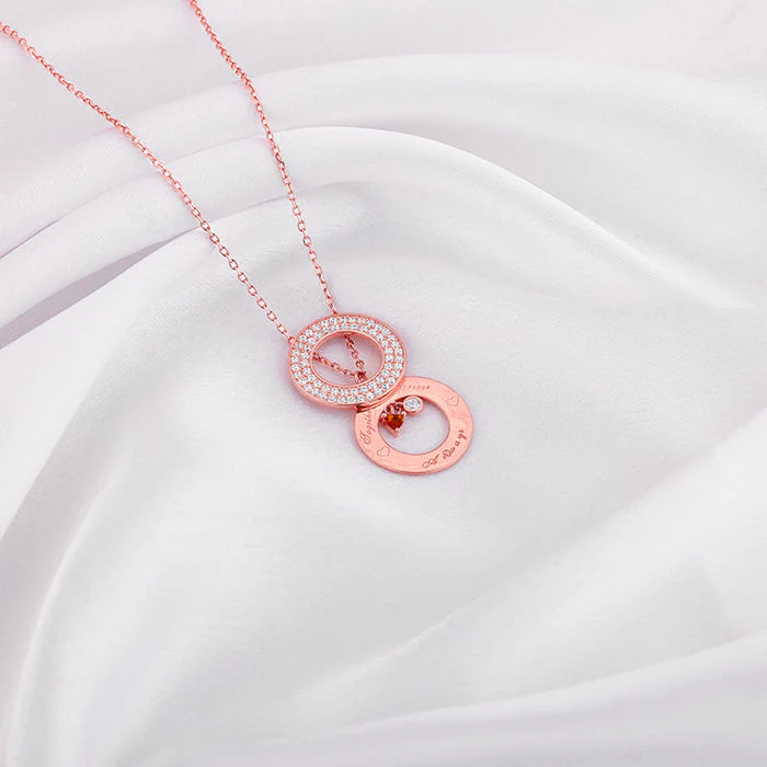 Rose Gold Special Slides Open Pendant With Link Chain - Image 4