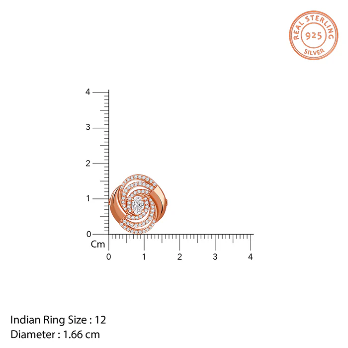 Rose Gold Spiral Sparkle Ring (Size 12) - Image 4