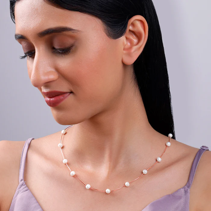 Rose Gold Splendid Pearl Necklace - Image 3
