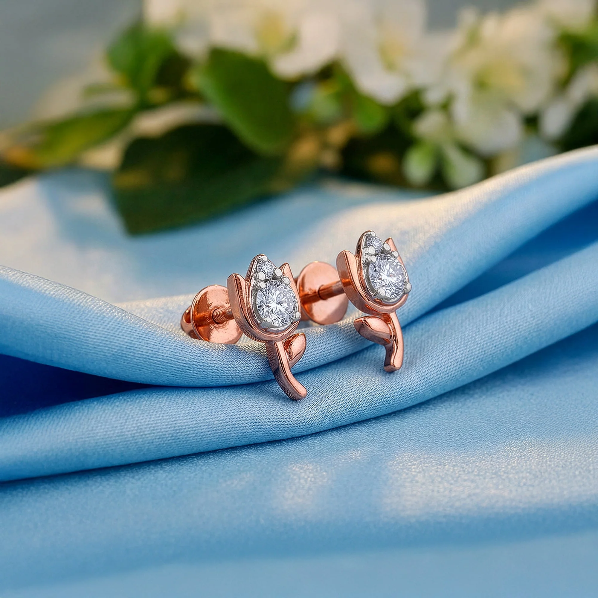 Rose Gold Spring Grace Lab Grown Diamond Earrings - Image 2
