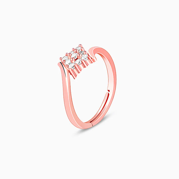 Rose Gold Square Cluster Ring - Image 4