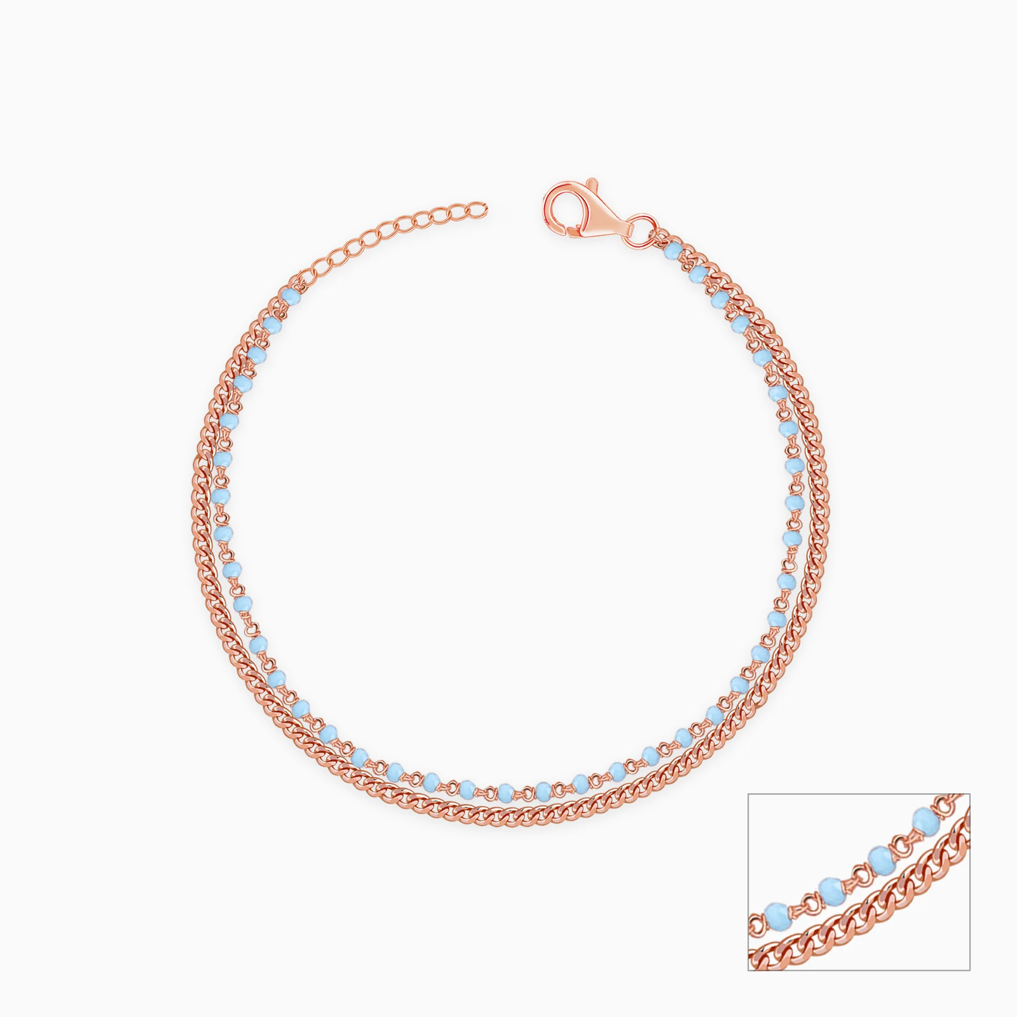 Rose Gold Studded Classy Anklet - Image 3