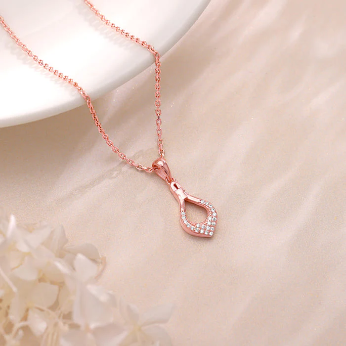 Rose Gold Stylish Drop Pendants With Link Chain - Image 2