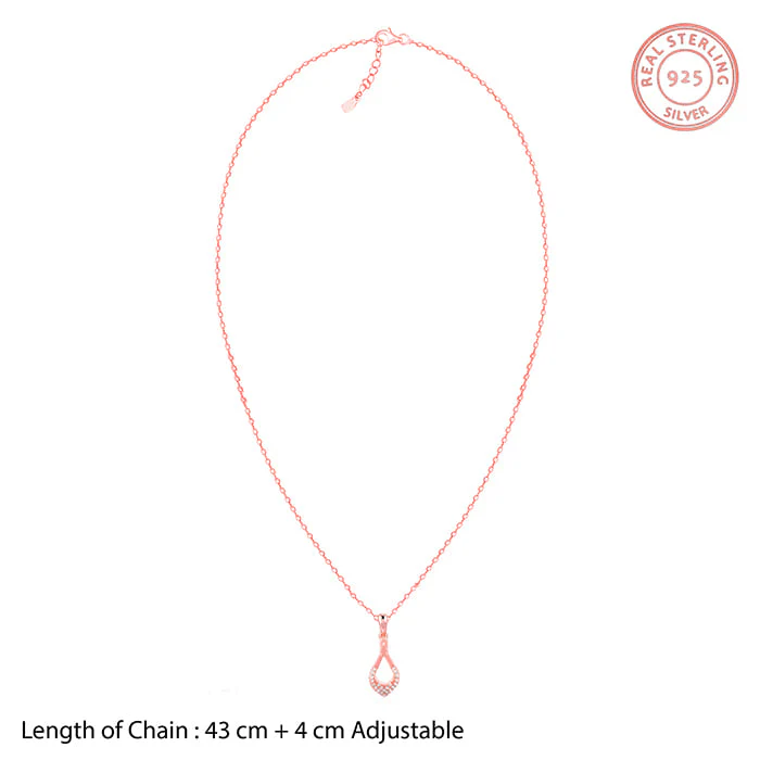 Rose Gold Stylish Drop Pendants With Link Chain - Image 6