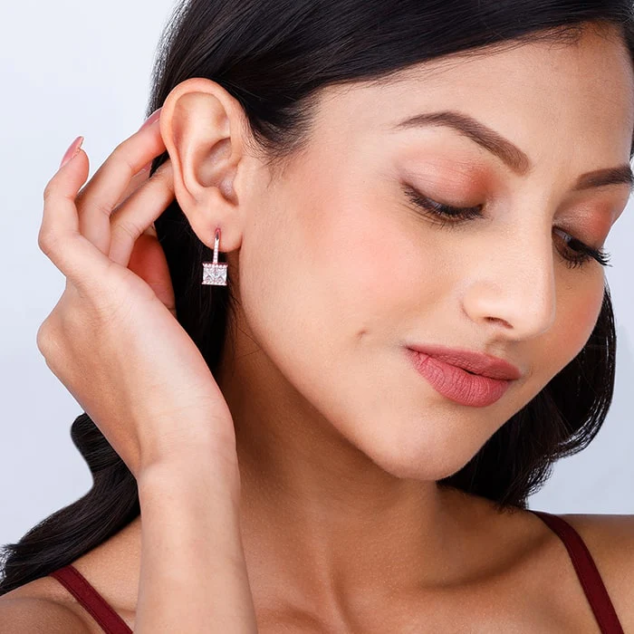 Rose Gold Sugar Crystal Earring - Image 3