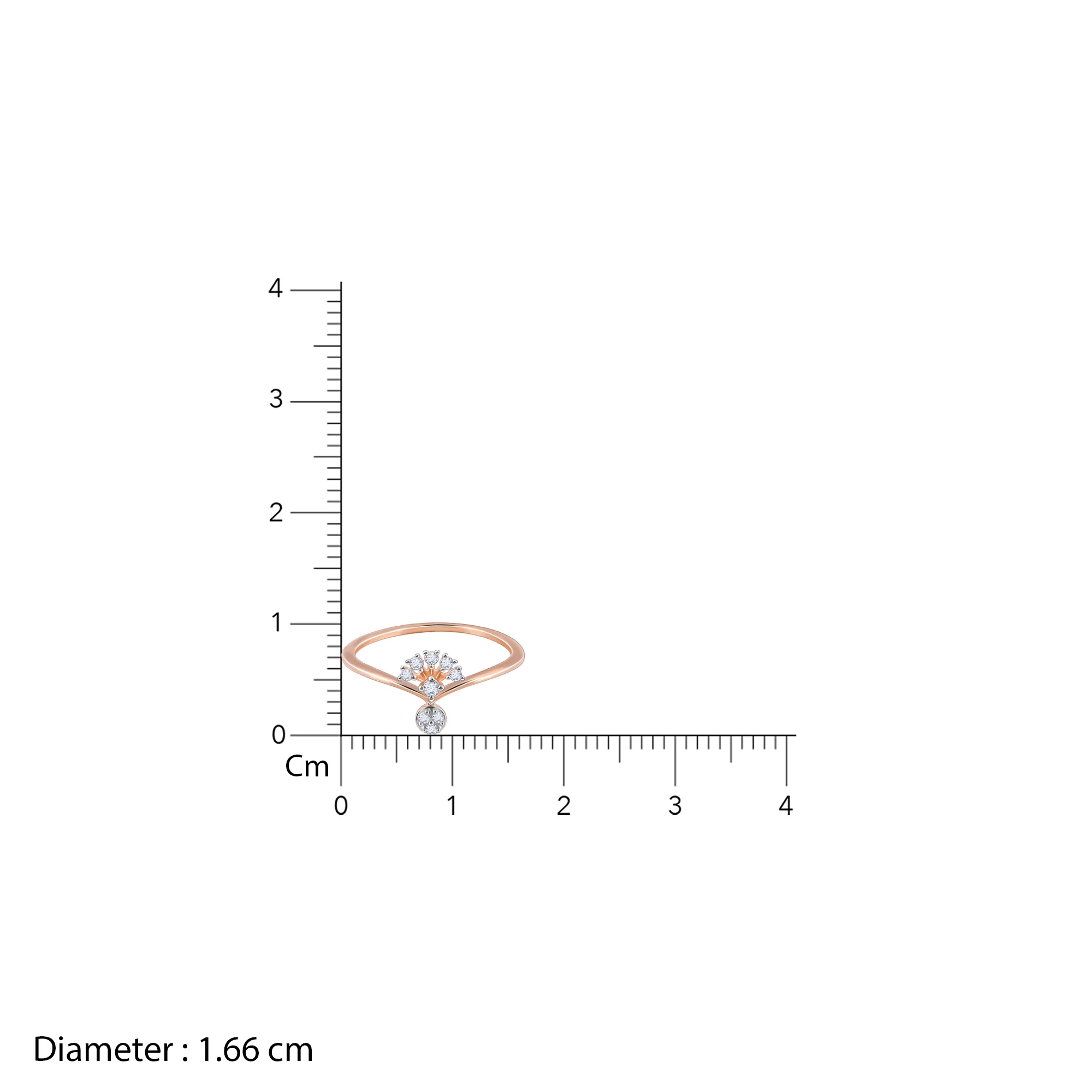 Rose Gold Sun Dangler Diamond Ring - Image 6