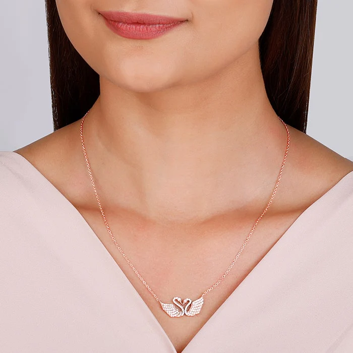 Rose Gold Swan Love Necklace - Image 3