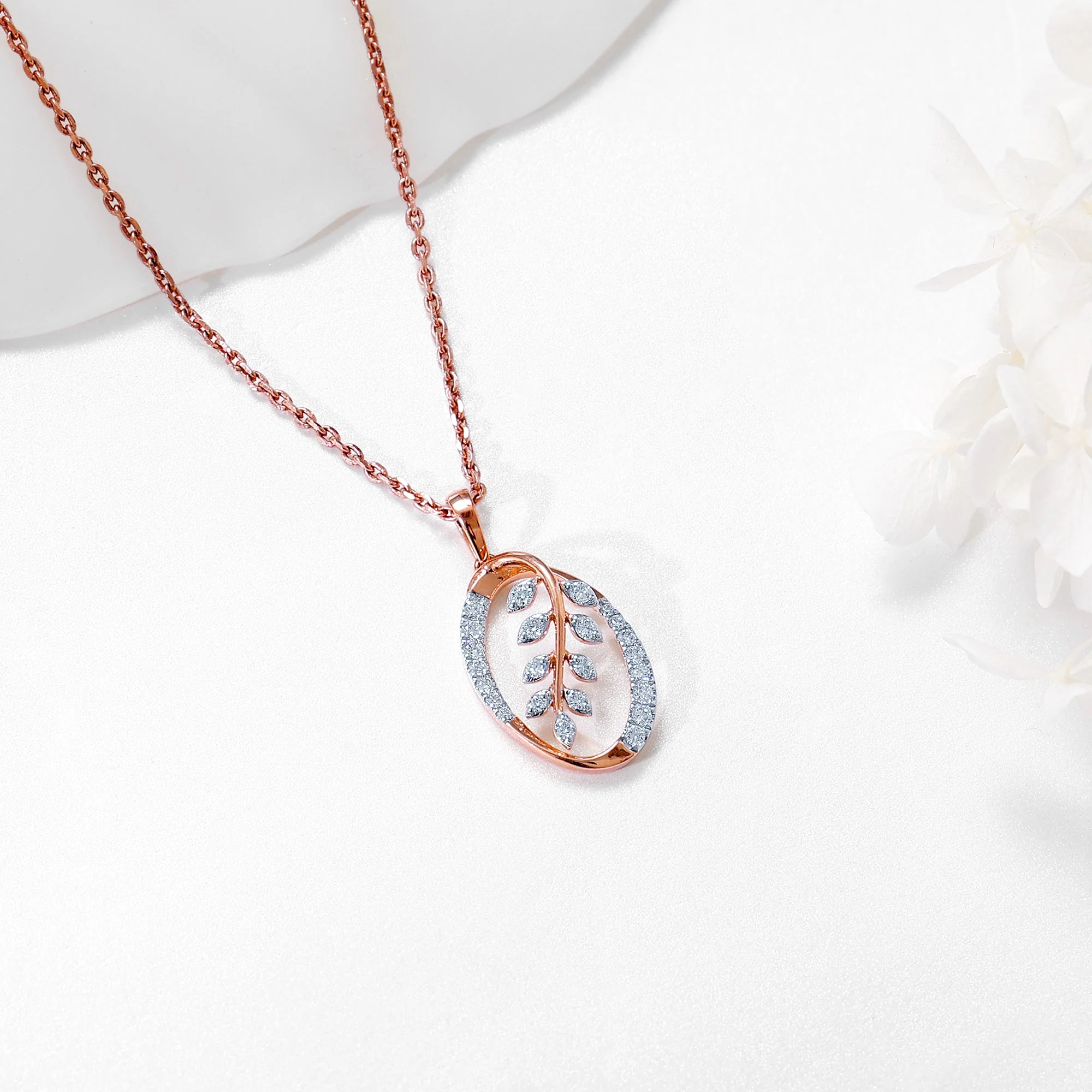 Rose Gold Sweet Alyssum Lab Grown Diamond Pendant - Image 2
