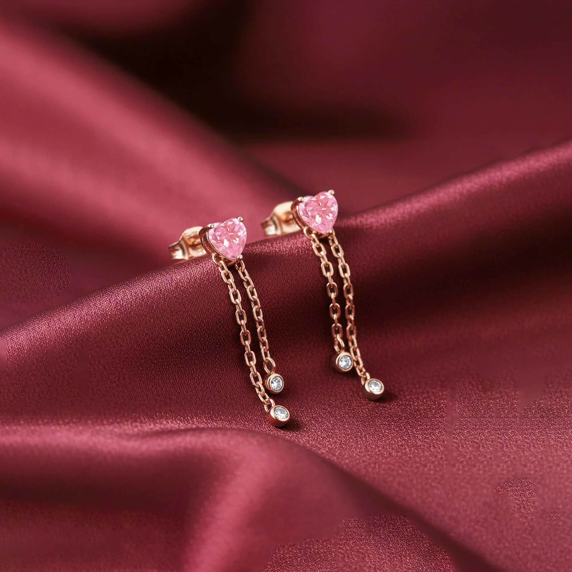 Rose Gold Sweet Reverie Dangler Earrings - Image 2