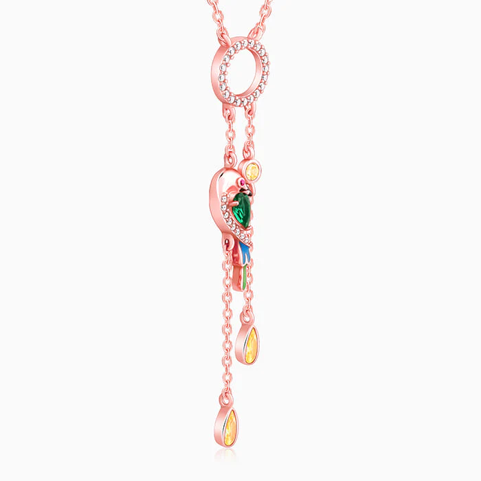 Rose Gold Swinging Bird Pendant with Link Chain - Image 4