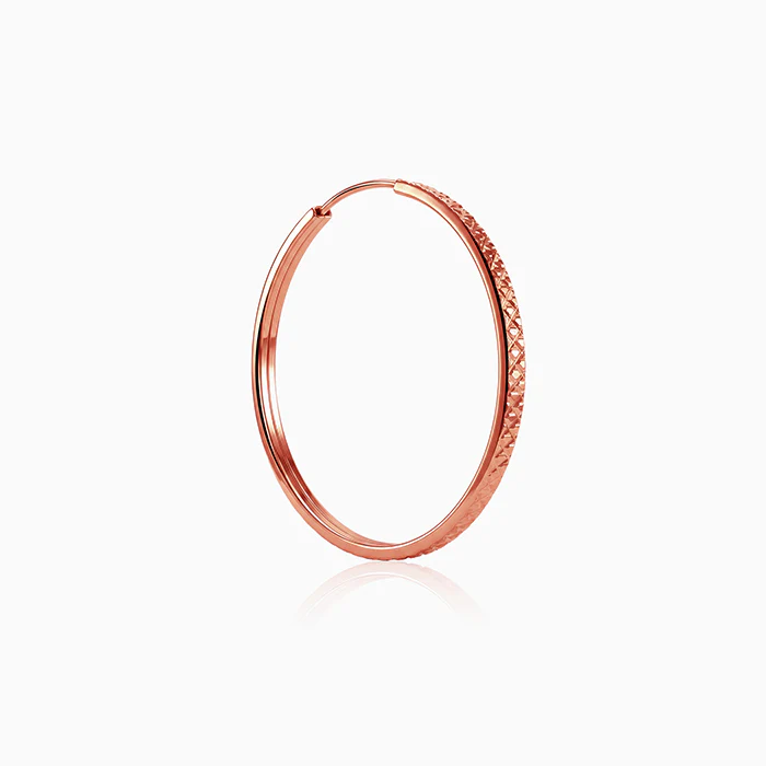 Rose Gold Texture Loop Hoops - Image 4