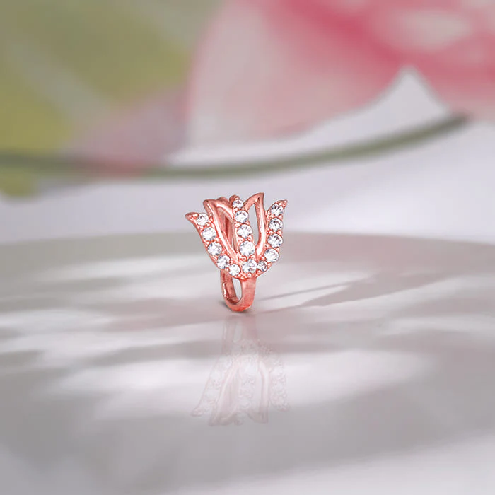 Rose Gold Thamara Nose Pin (Clip on) - Image 2