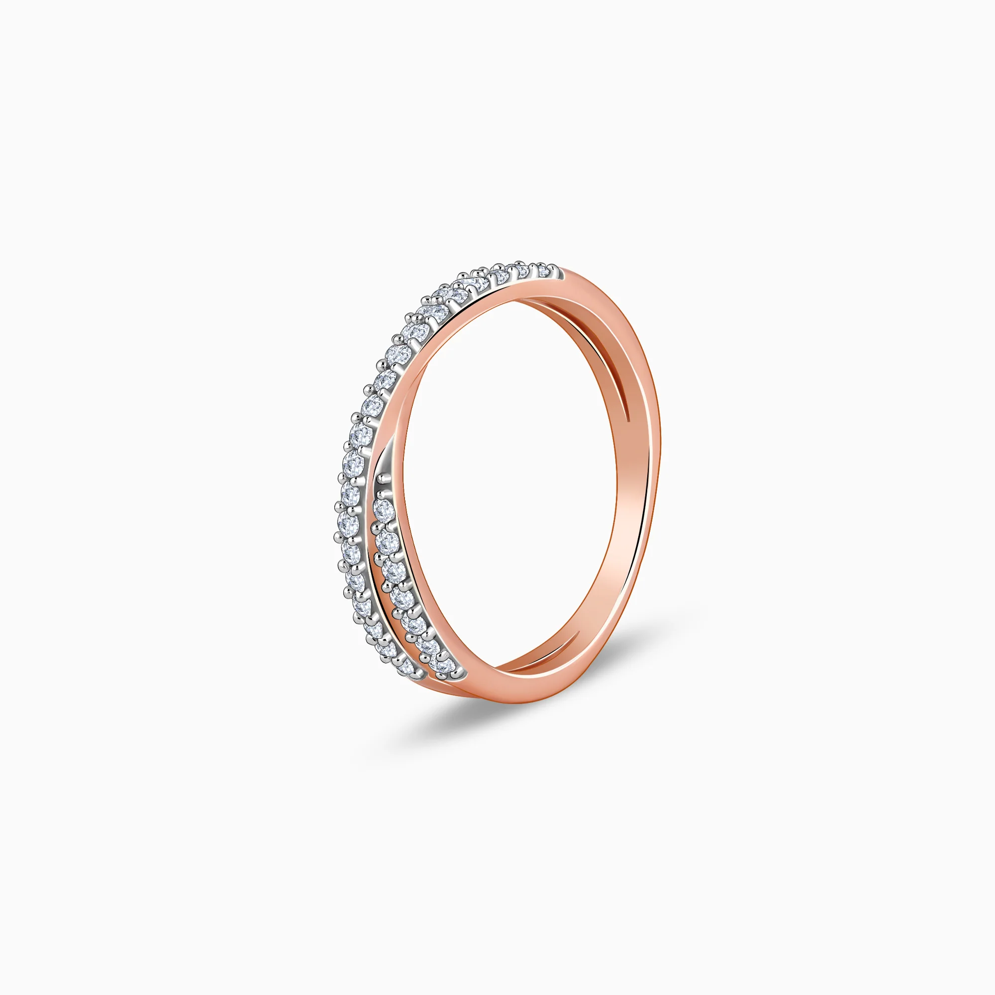Rose Gold Thea Criss Cross Lab Grown Diamond Ring - Image 4