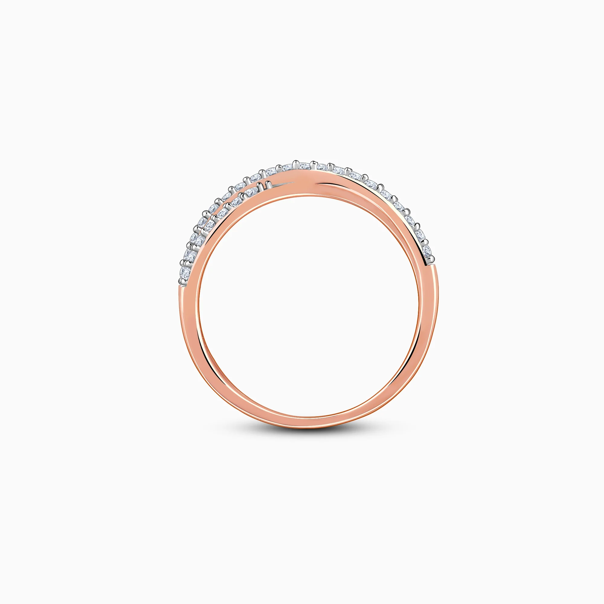 Rose Gold Thea Criss Cross Lab Grown Diamond Ring - Image 5