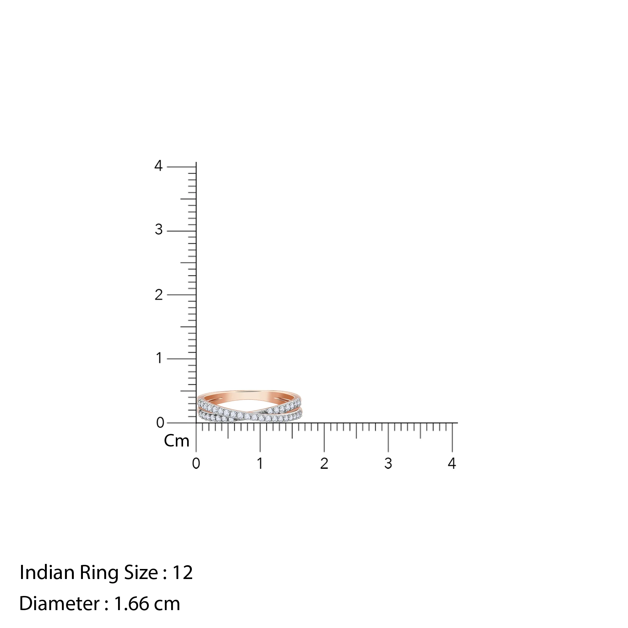 Rose Gold Thea Criss Cross Lab Grown Diamond Ring - Image 6