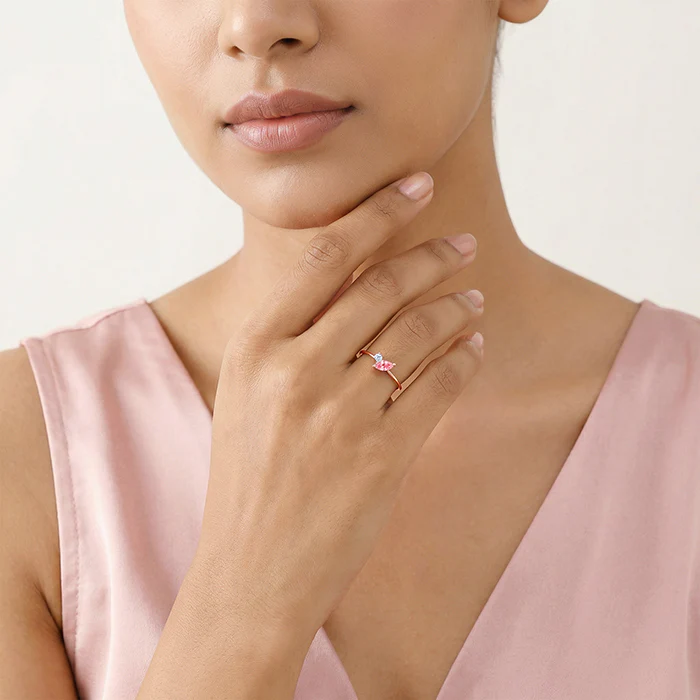 Rose Gold Toi et Moi Ring (Size 12) - Image 3
