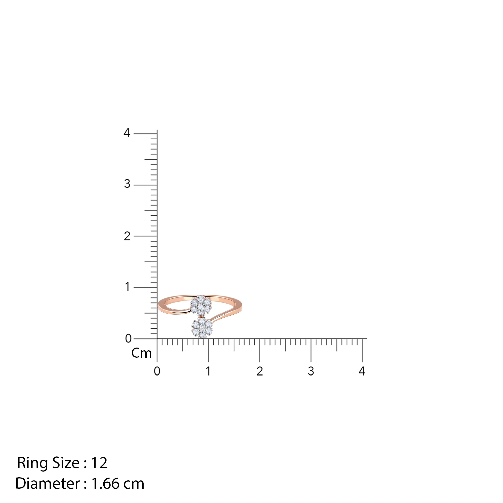 Rose Gold Twain Bouquet Lab Grown Diamond Ring - Image 6