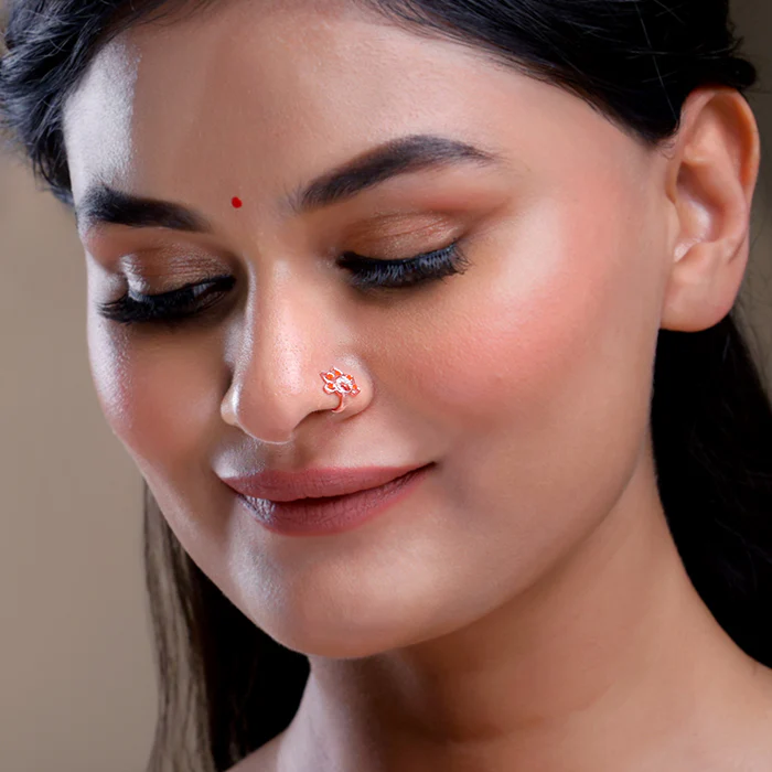 Rose Gold Uma Nose Pin (Clip on) - Image 3