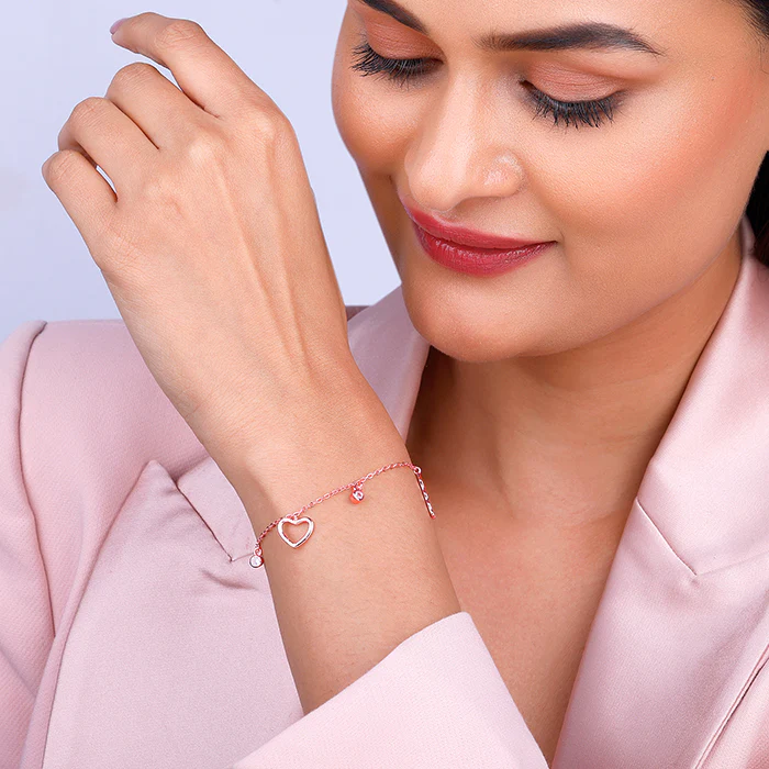 Rose Gold Valentine's Charm Bracelet - Image 3