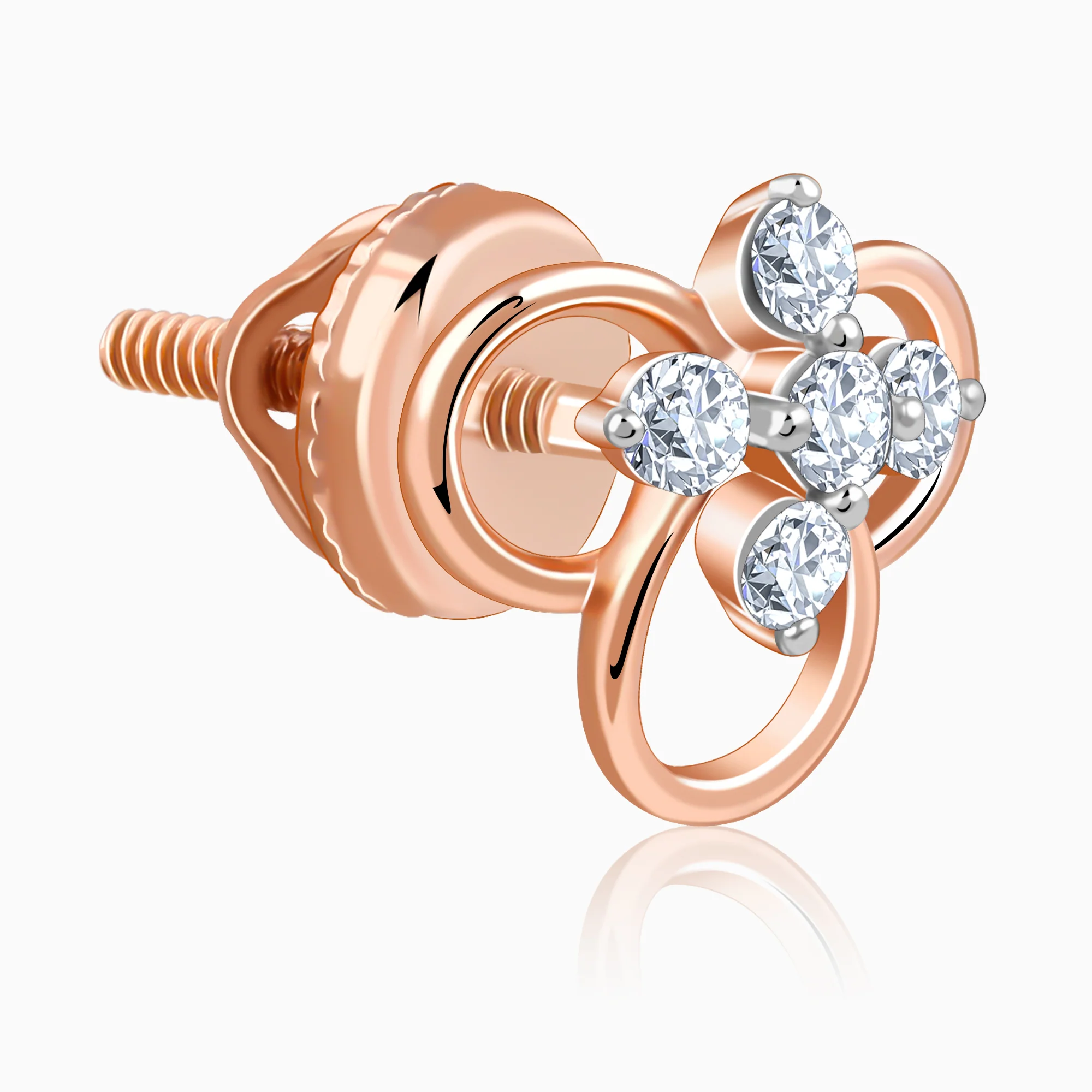 Rose Gold Velora Lab Grown Diamond Stud Earrings - Image 4