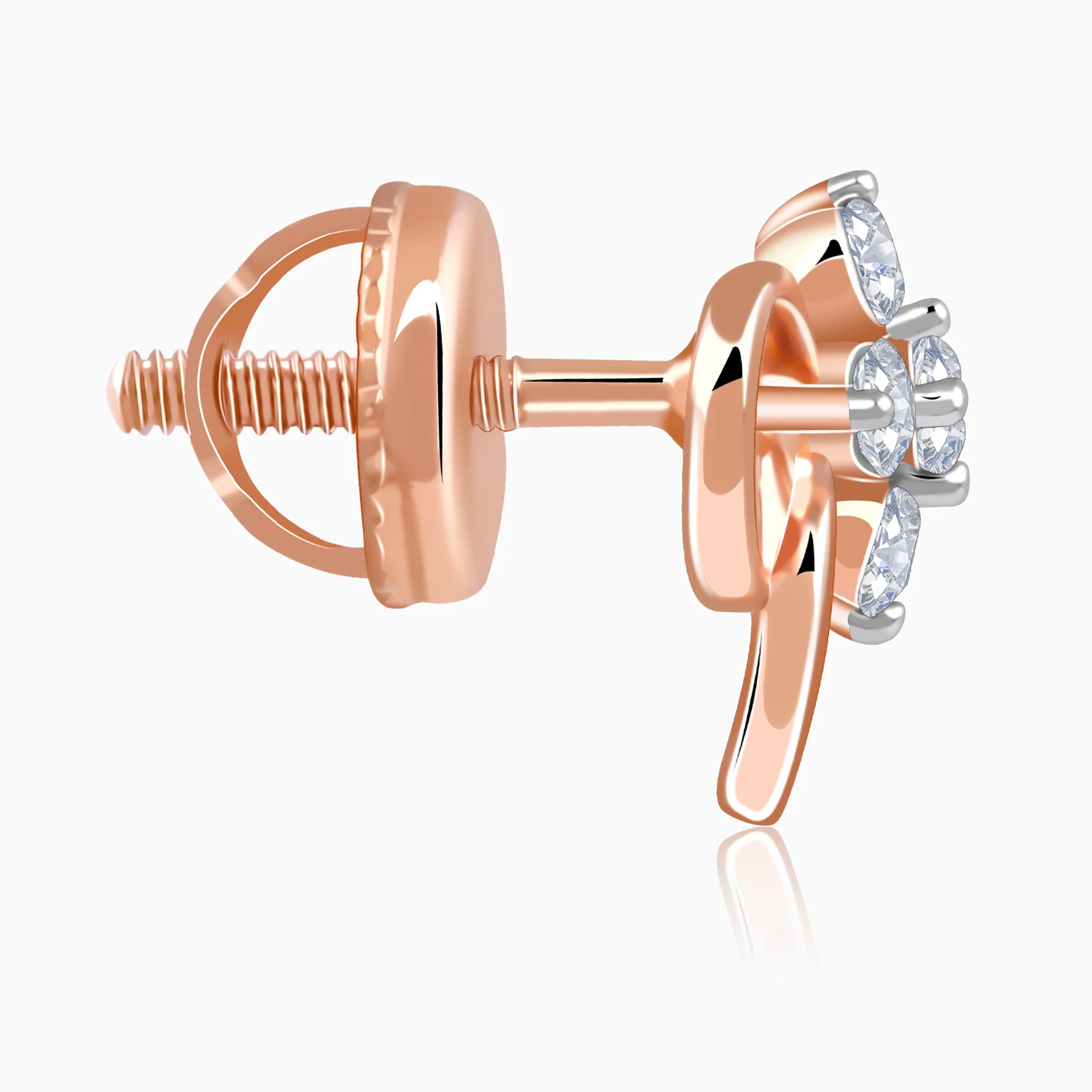 Rose Gold Velora Lab Grown Diamond Stud Earrings - Image 5