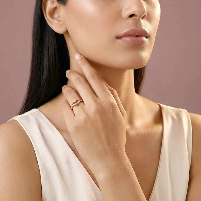 Rose Gold Velora Heart Ring (Size 12) - Image 3