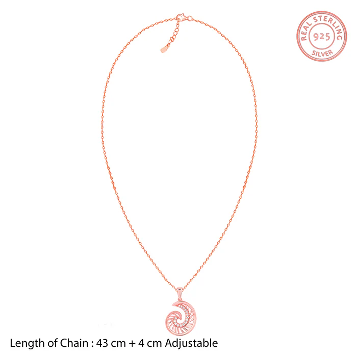 Rose Gold Volute Pendant With Link Chain - Image 5