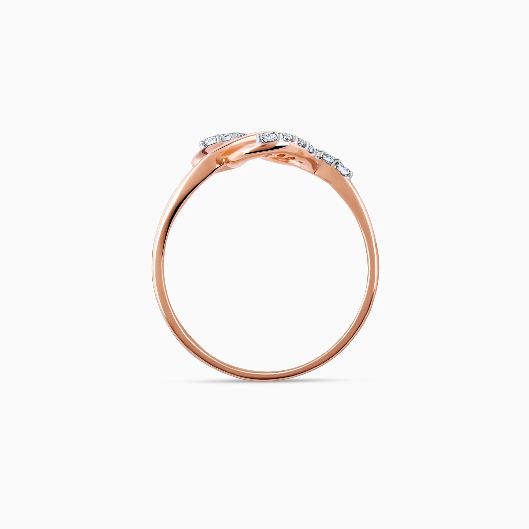 Rose Gold Warped Diamond Ring - Image 5