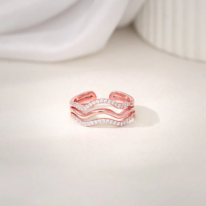 Rose Gold Wave It Off Ring - Image 2