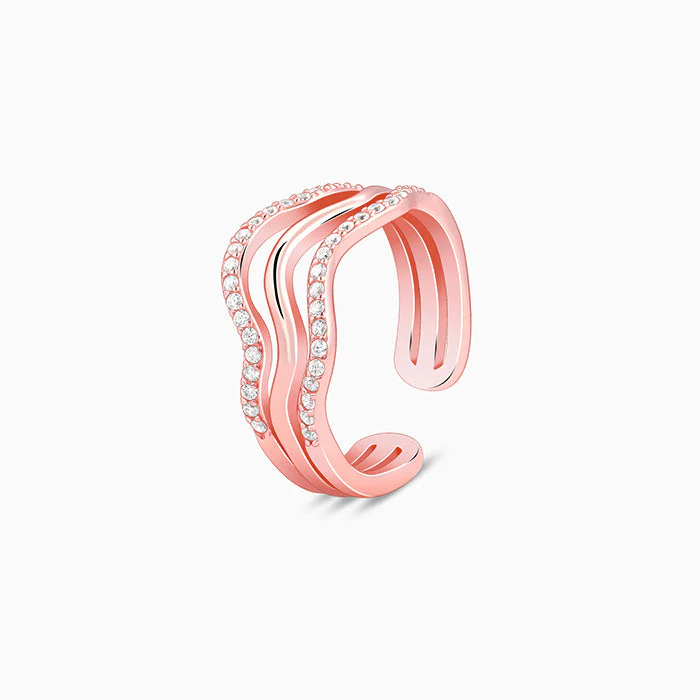 Rose Gold Wave It Off Ring - Image 4
