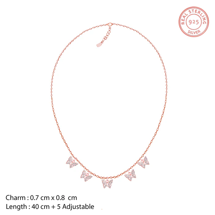 Rose Gold Wavering Wings Butterfly Set - Image 4