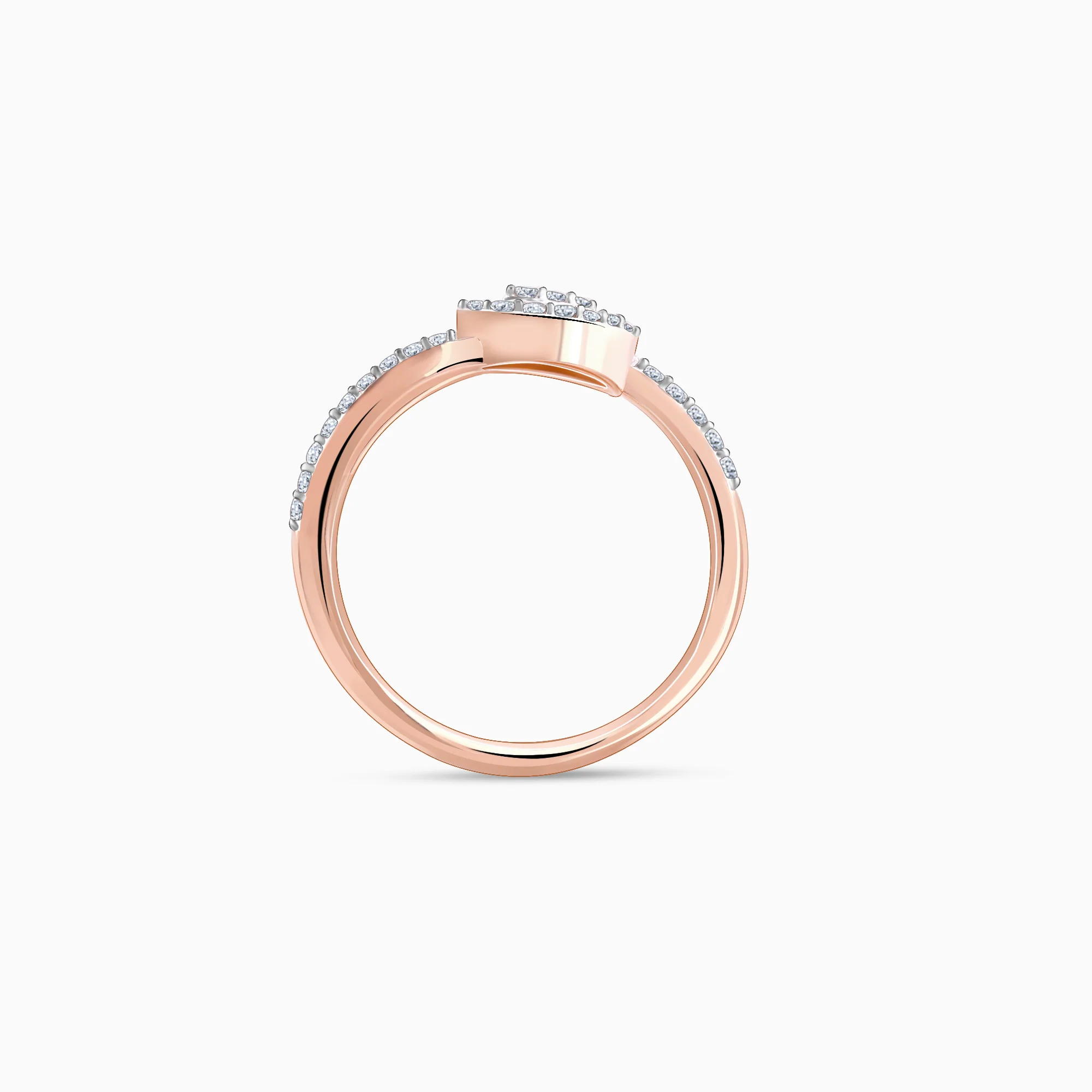 Rose Gold Wavy Bud Diamond Ring - Image 5