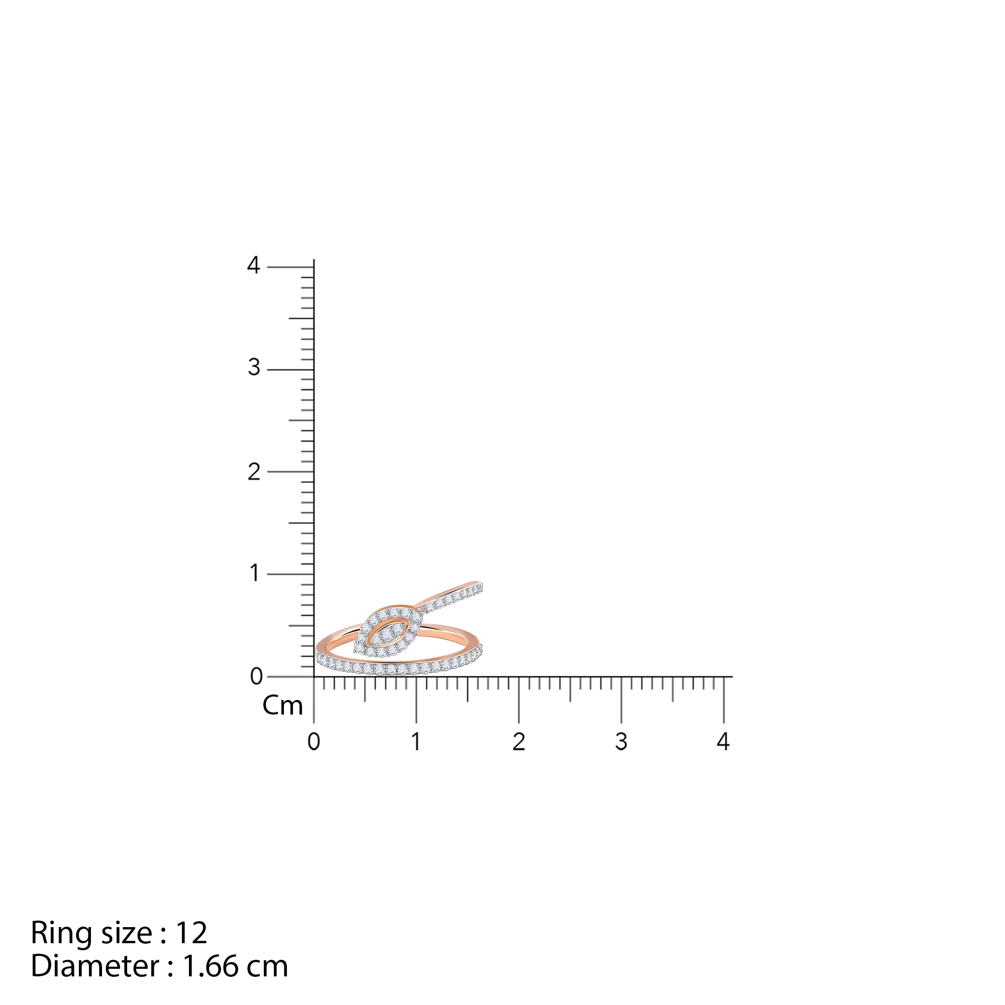 Rose Gold Wavy Bud Diamond Ring - Image 6