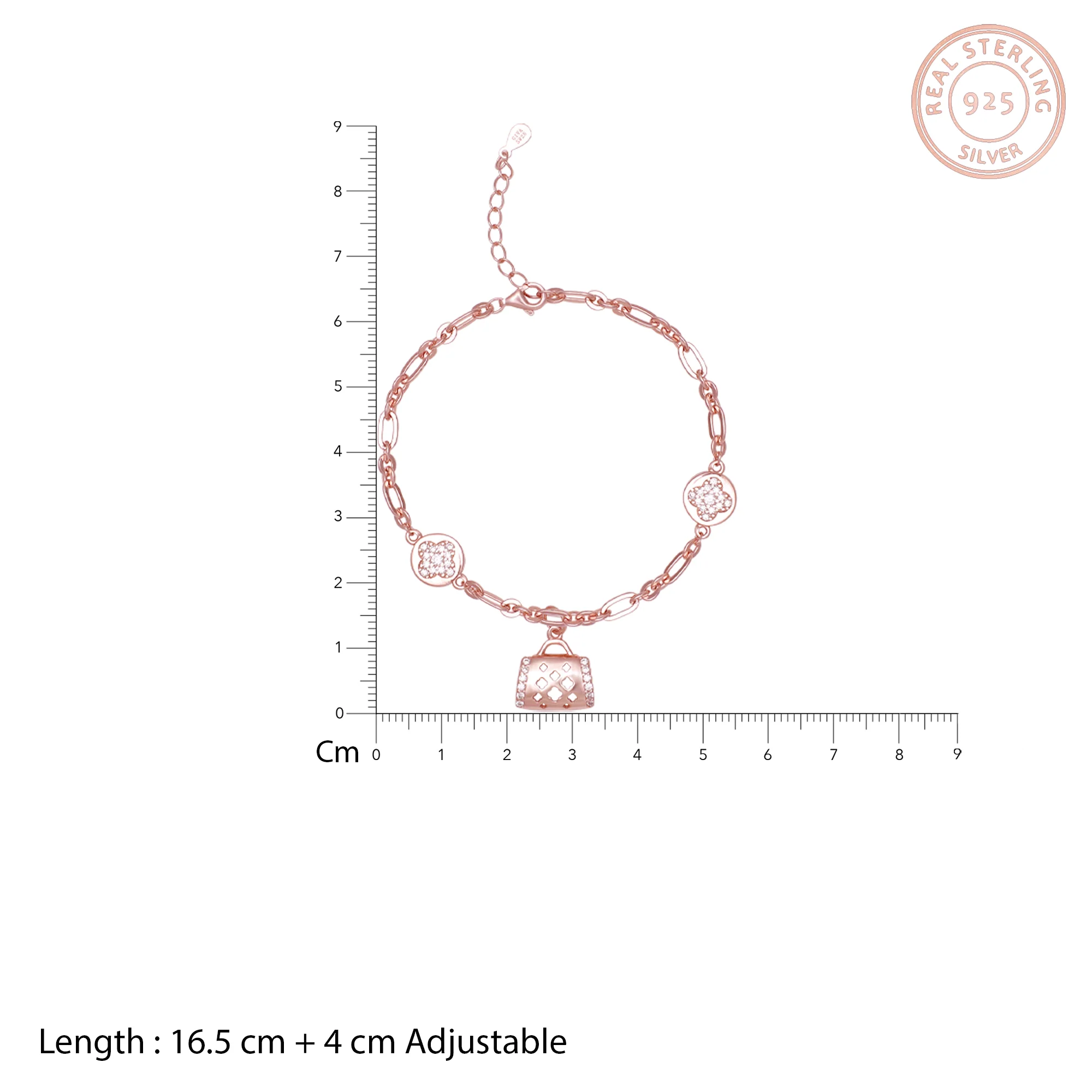 Rose Gold Weave Charm Bracelet - Image 4