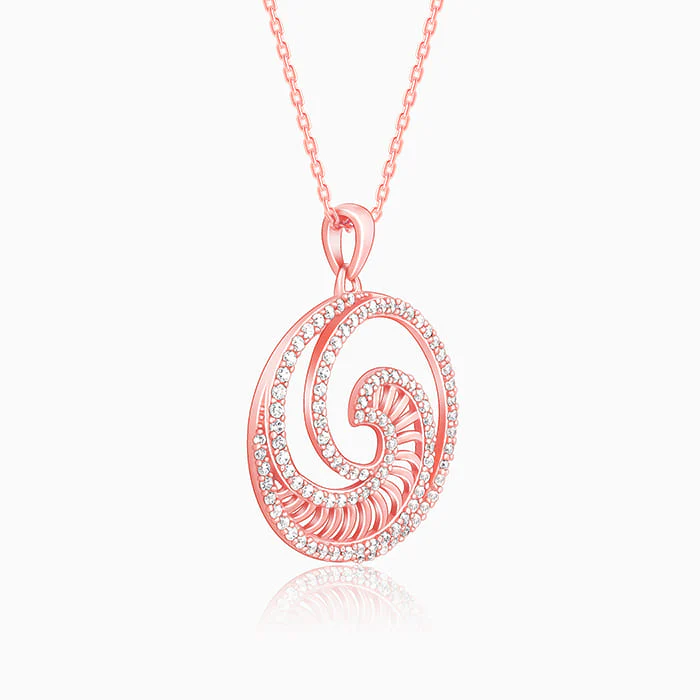 Rose Gold Whirpool Pendant With Link Chain - Image 4