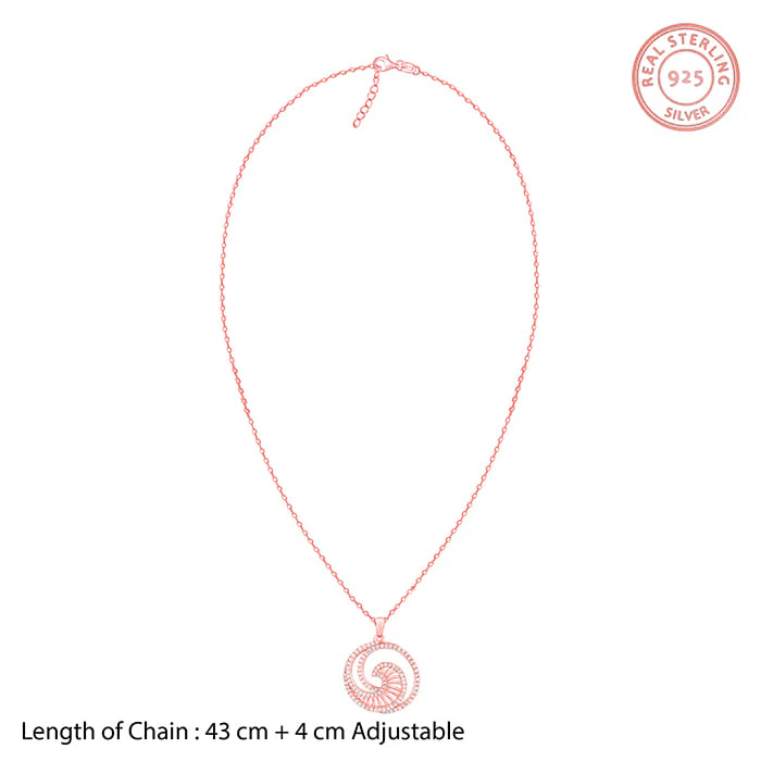 Rose Gold Whirpool Pendant With Link Chain - Image 5