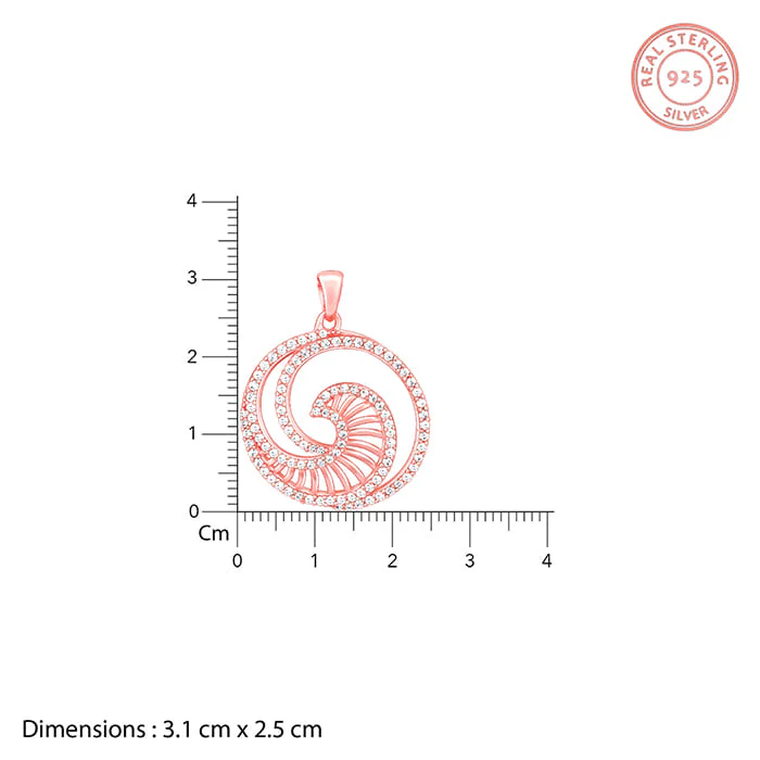 Rose Gold Whirpool Pendant With Link Chain - Image 6