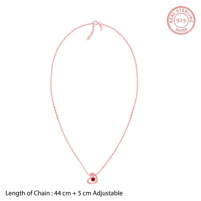 Rose Gold Whole Heart in Red Necklace - Image 5