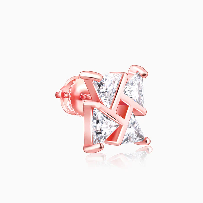 Rose Gold Windmill Stud Earrings - Image 4