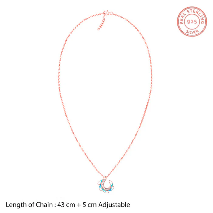 Rose Gold Wing Flap Pendant With Link Chain - Image 6