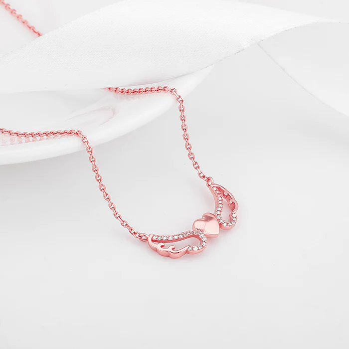 Rose Gold Wing It With Love Necklace - Image 2