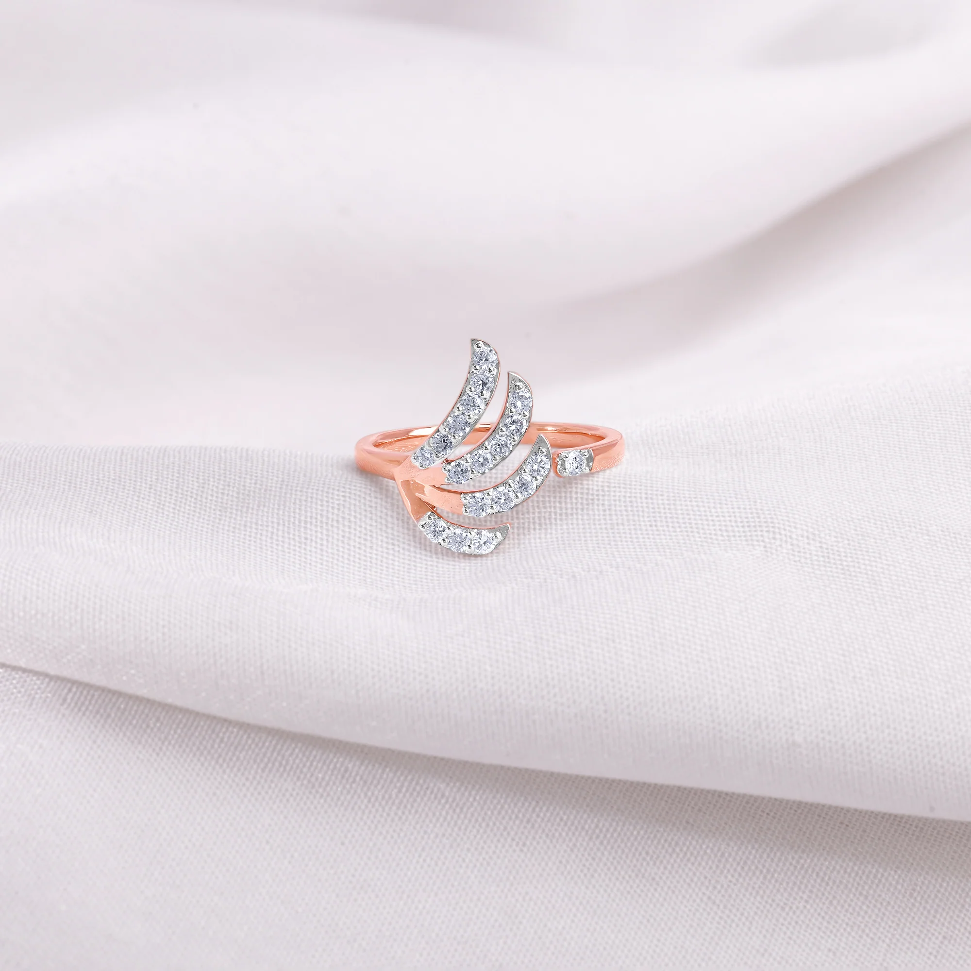 Rose Gold Wings Lab Grown Diamond Ring - Image 2