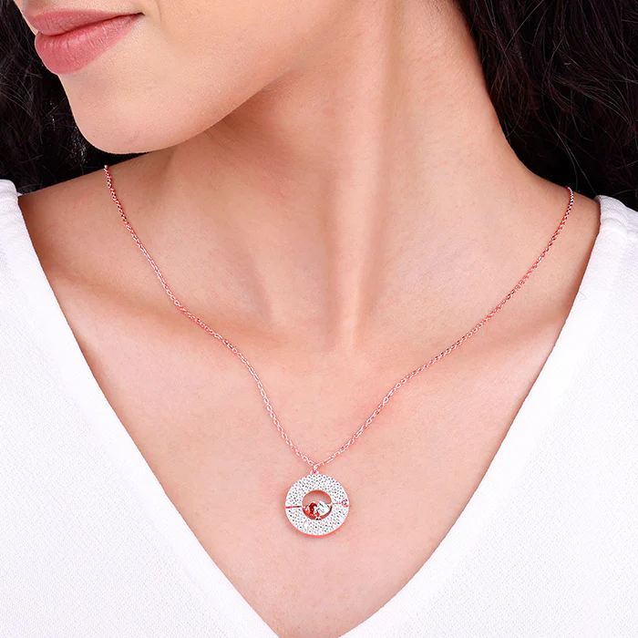 Rose Gold You & Me Pendant With Link Chain - Image 5