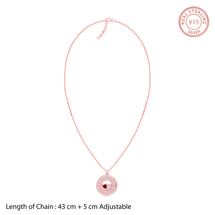 Rose Gold You & Me Pendant With Link Chain - Image 8