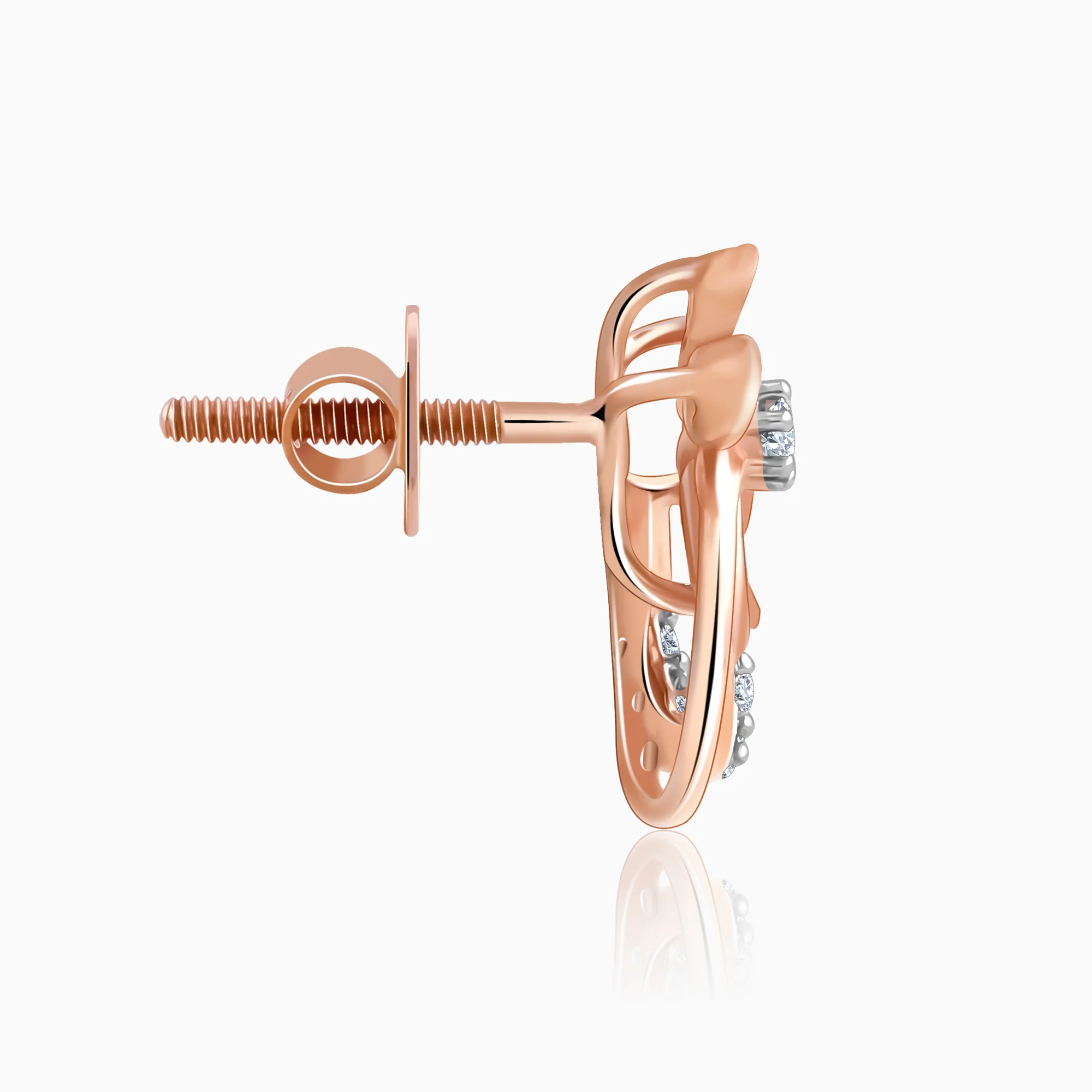 Rose Gold Zinnia Lab Grown Diamond Stud Earrings - Image 5