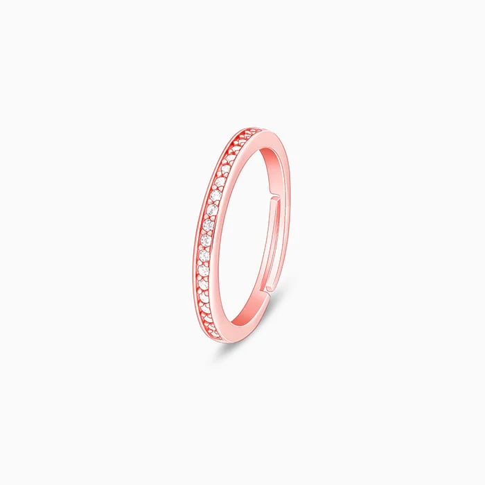 Rose Gold Zircon Channel of Love Ring - Image 4