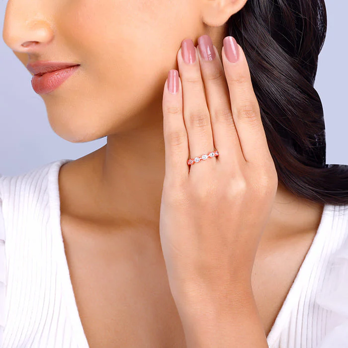 Rose Gold Zircon Melange Ring (Size 13) - Image 3