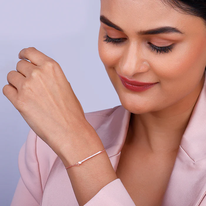 Rose Gold Zircon Minimal Bracelet - Image 3
