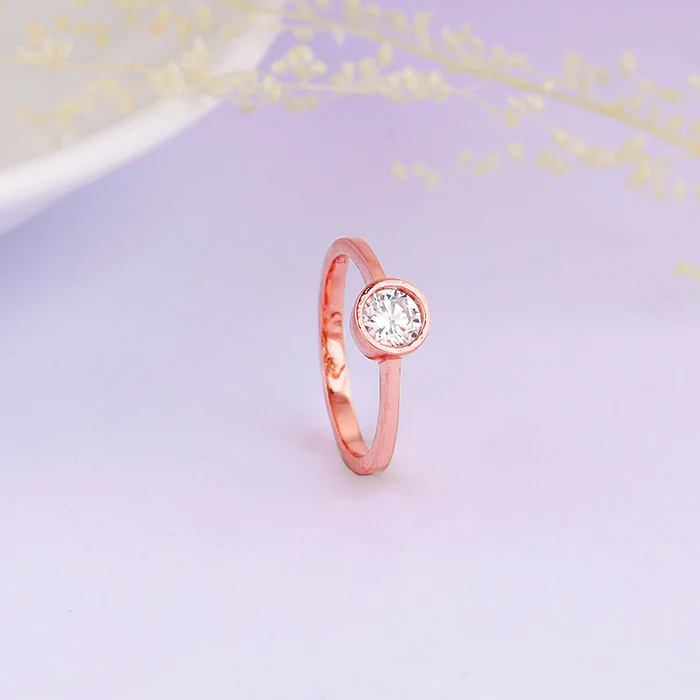 Rose Gold Zircon Shine Ring - Image 2